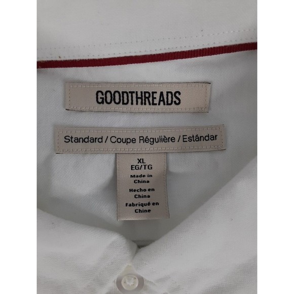 GOODTHREADS Shirt Mens Medium Blue White Striped Long Sleeve Button Up - Picture 9 of 9